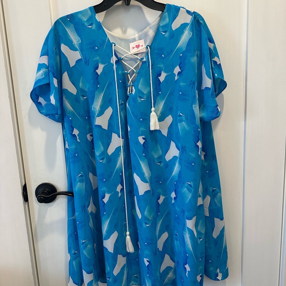 Electric blue floral dress
